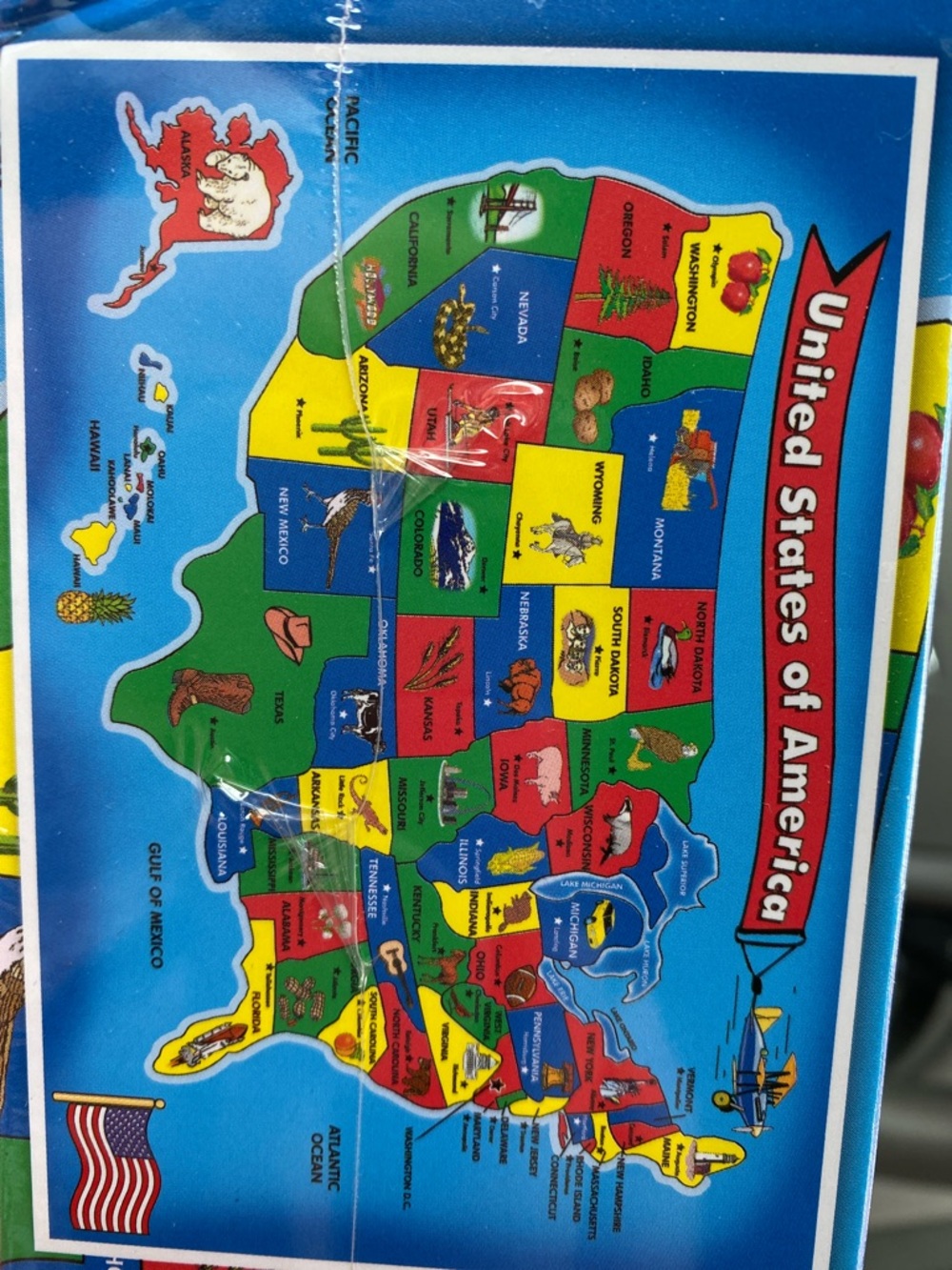 USA Map Floor Puzzle 2' x 3' Melissa & Doug 51 Pieces America Homeschool Sealed - Picture 6 of 6